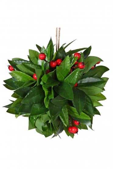 Faux Bay Leaf with Berries Ball