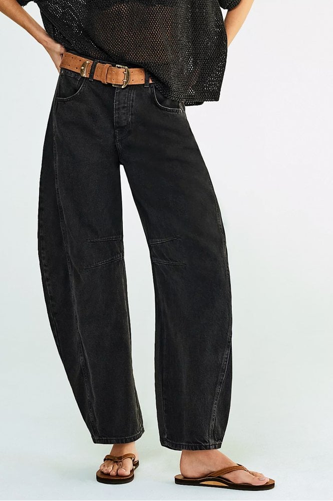 Free People Good Luck Mid Rise Barrel in Soundwave
