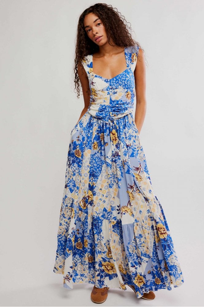 Free People Sasha Maxi Dress in Porcelain Combo
