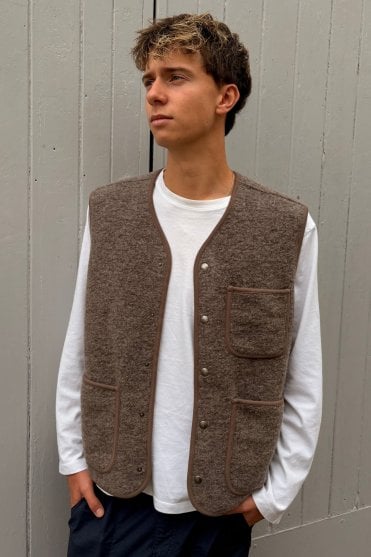 Gilet Knitted Vest in Mushroom