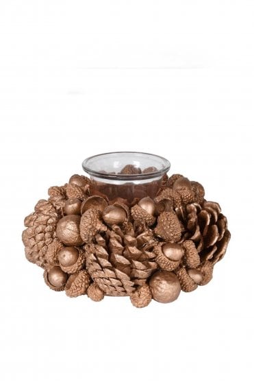 Gold Pinecone Candleholder