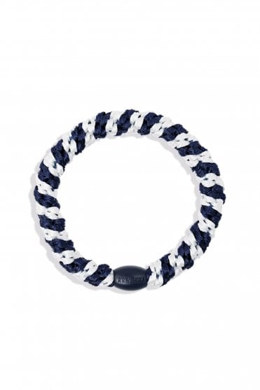 Hairbands in White Navy Stripe