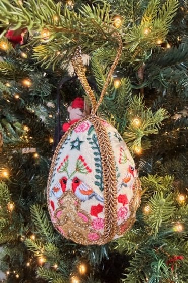 Hand Embroidered Tree Bauble