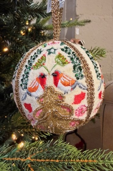 Hand Embroidered Tree Bauble