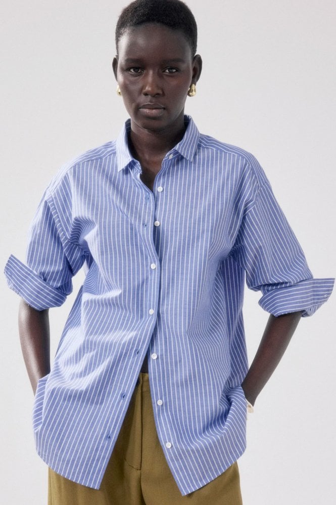 Hartford Charlot Shirt in Blue and White