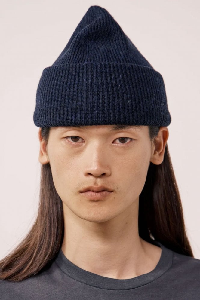 Hartford Mens Seamless Knitted Beanie in Navy