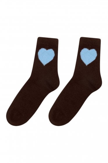 Heart Socks in Cocoa Splash