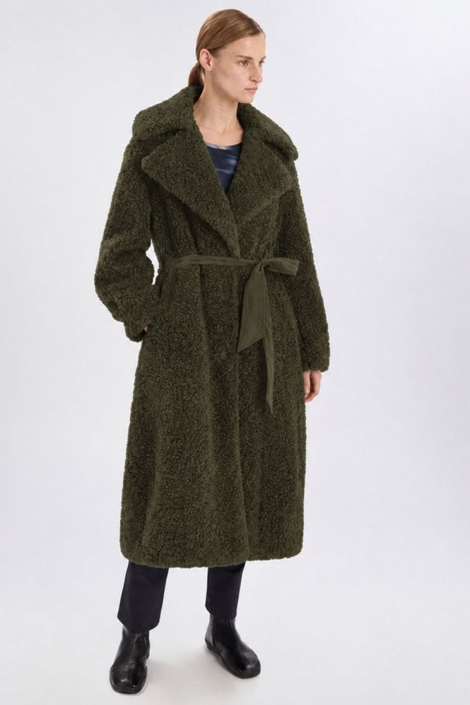 HIGH Softness Teddy Coat in Moss Green