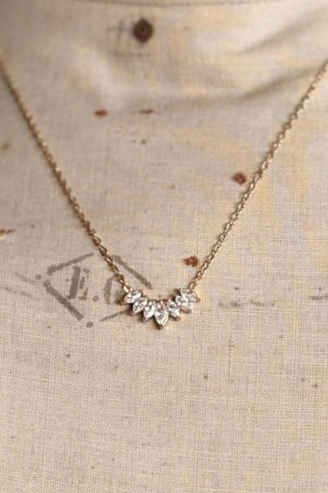 Hot Tomato Crystal Fan Pendant Necklace