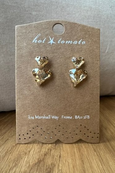 Double Heart Earring in Gold