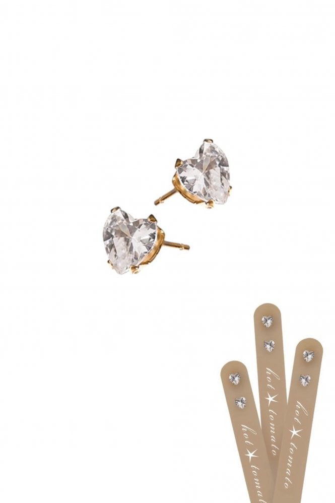 Hot Tomato Heart Crystal Studs