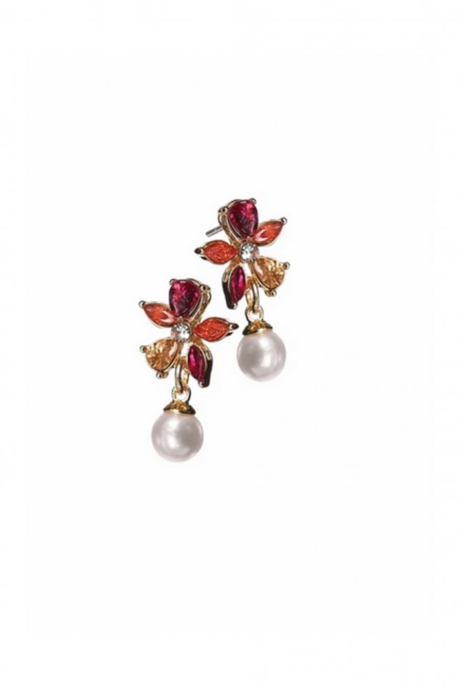 Hot Tomato Mini Crystal Flower in Fuchsia