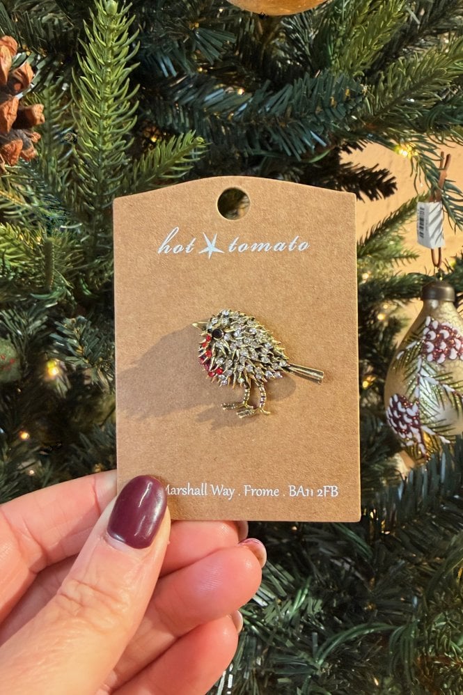 Hot Tomato Rockin Robin Brooch