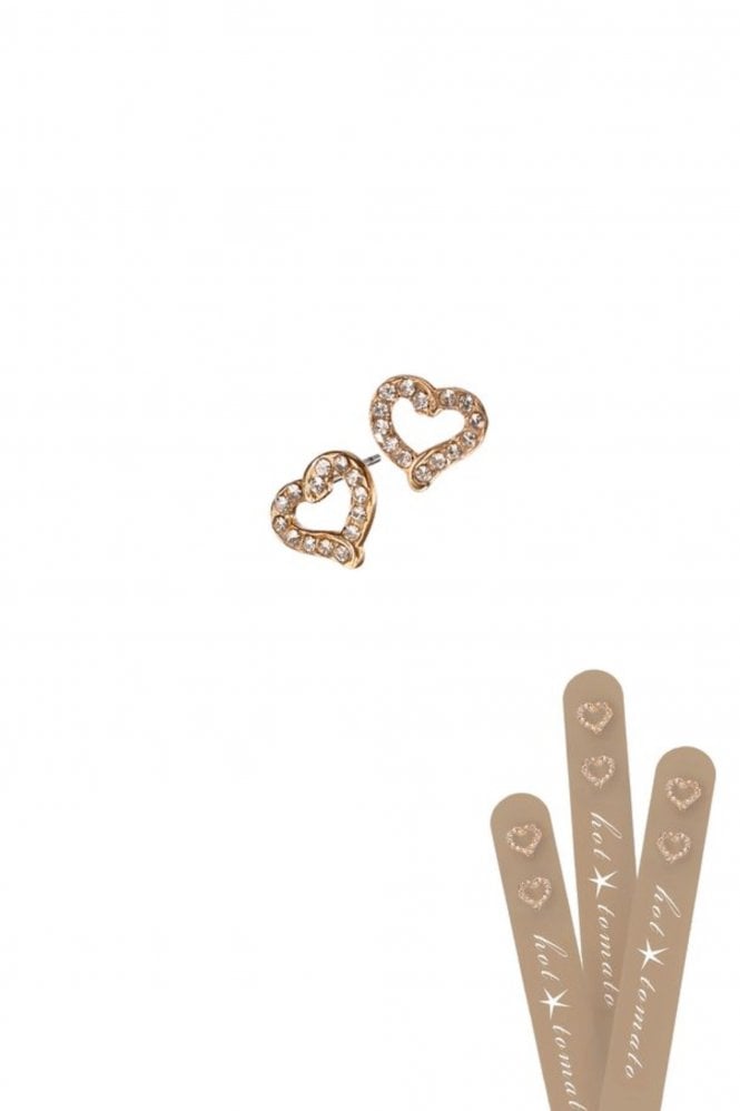 Hot Tomato Scroll Heart Frame Earrings