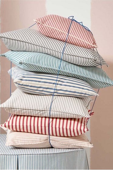 Ticking Stripe Large Cushion in Airforce