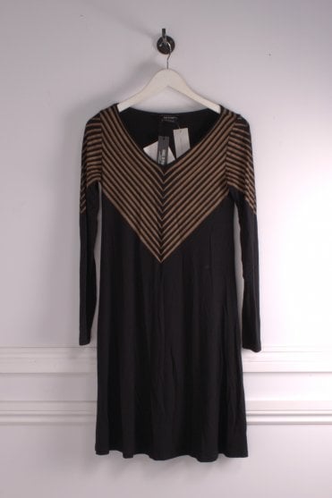 Chevron Print V Neck Dress