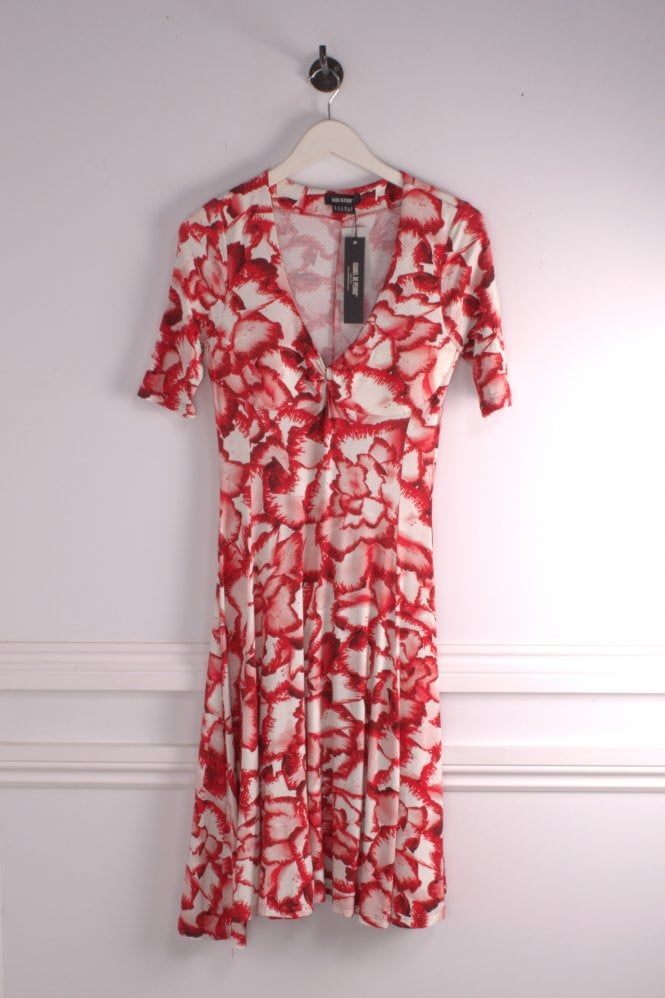 Isabel De Pedro V Neck Jersey Print Dress
