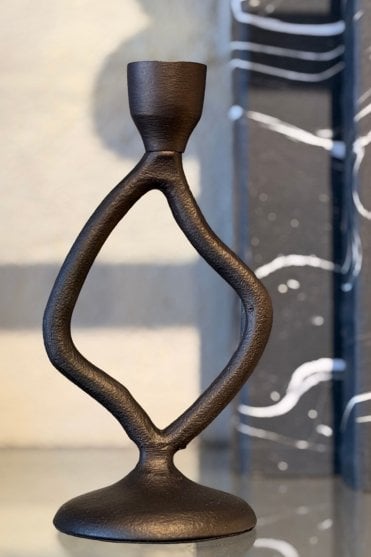 Jezra Candlestick in Brown Bronze Small