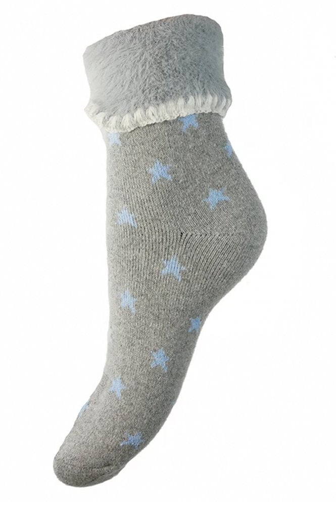 Gemjar Grey and Blue Star with Faux Fur Cuff