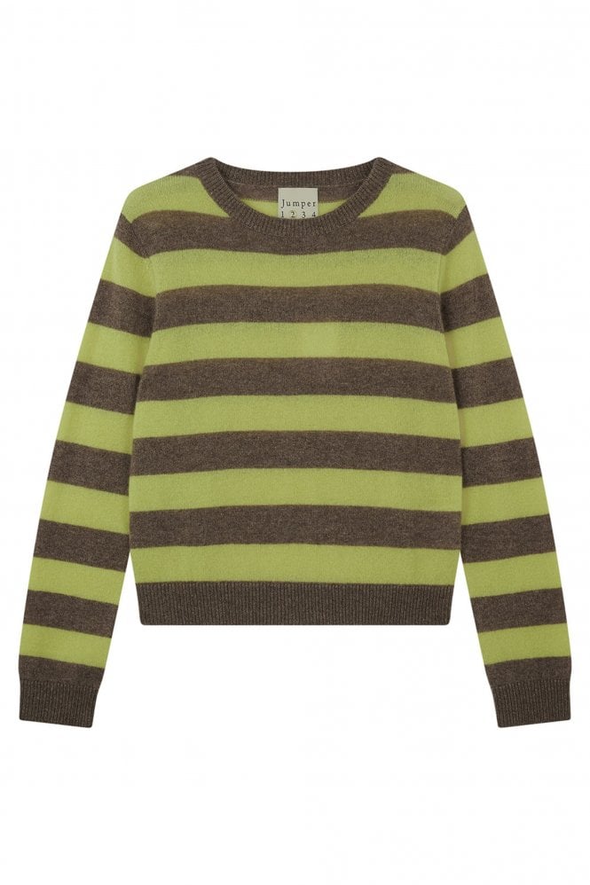 Jumper 1234 Stripe Crew in St Kilda Lime