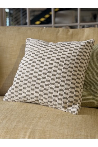 Kassel Cushion in Green and Cream Feather Filled