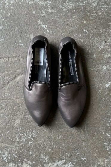 Point Toe Suede Laced Trim Flat - Pia Last