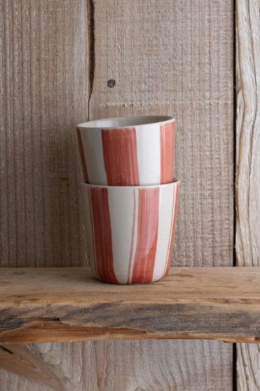 Cornflower Beaker Set of 2 Brushed Berry Red