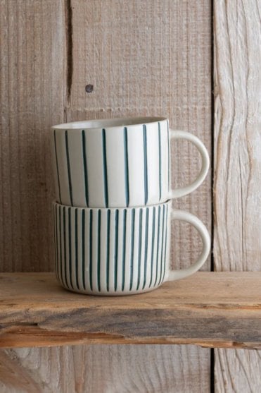 Yarrow Mug Set of 2 in Brushed Sea Green Medium