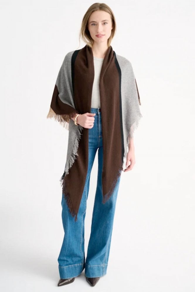 Kinross Stripe Fringe Triangle Shawl