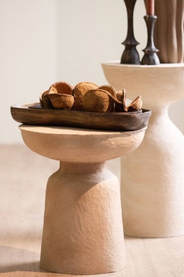 Large Bugaba Wood Bowl in Antique Brown
