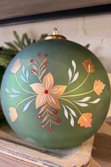 Large Sage Hand Painted Bauble