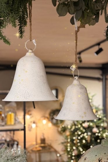 Large White Wash Hanging Bell