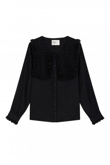 Cigale Brodee Shirt in Black
