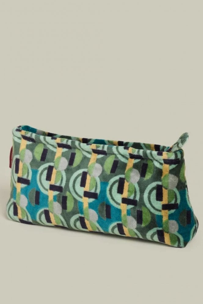 Les Touristes Velvet Pencil Case in Sonia Moss