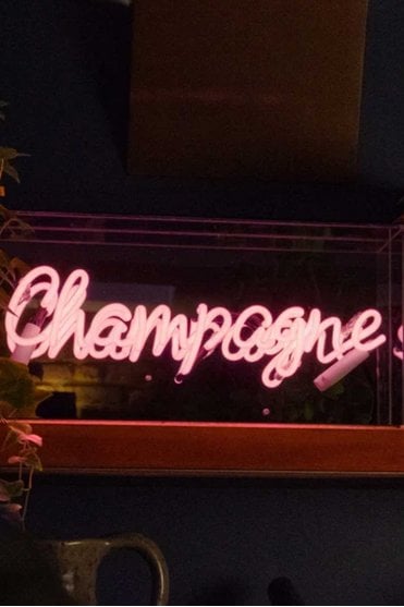 Acrylic Box Neon Champagne Pink