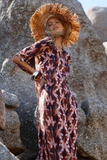 Long Genie Viscose Dress in Mallorca Mocha