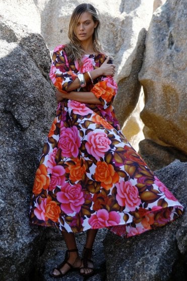 Long Jackie Cotton Dress Deia Roses