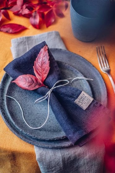Linen Napkins in Midnight Blue