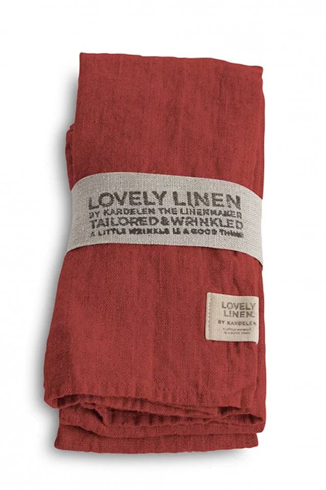 Lovely Linen Linen Napkins in Real Red Set of 4