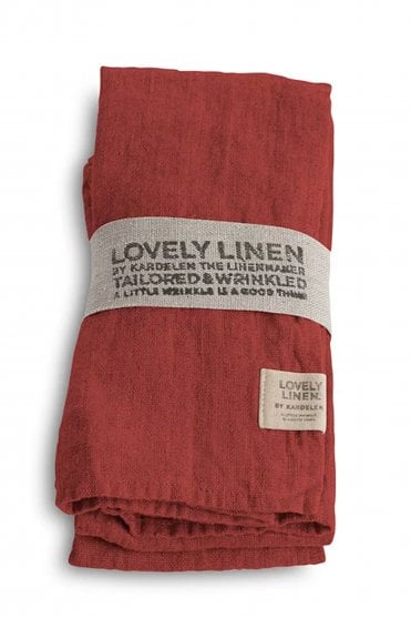 Linen Napkins in Real Red Set of 4