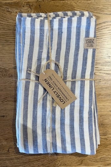 Misty Tablecloth in Blue Stripe 145 x 300 cms