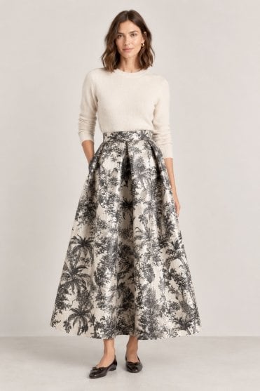 Luna Skirt in Moire Parot