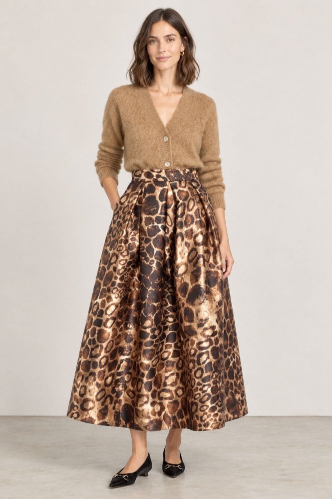LUNATICA MILANO Luna Skirt in Instinct Leopard