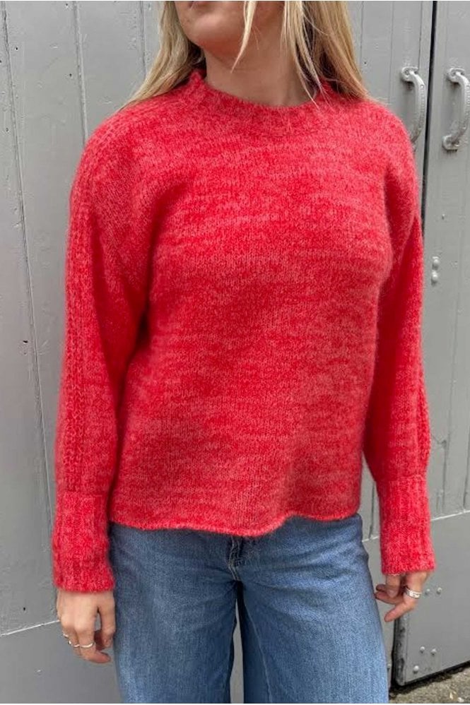 Maison Anje Brike Crew Neck Jumper in Scarlet