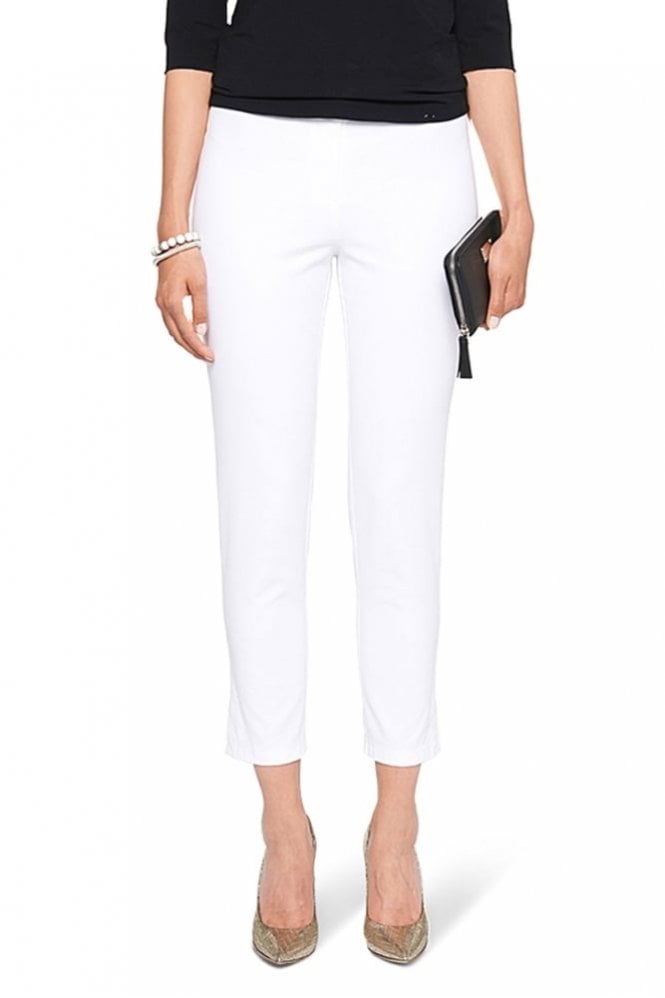 Marc Cain Ankle-Length Stretch Trousers in White