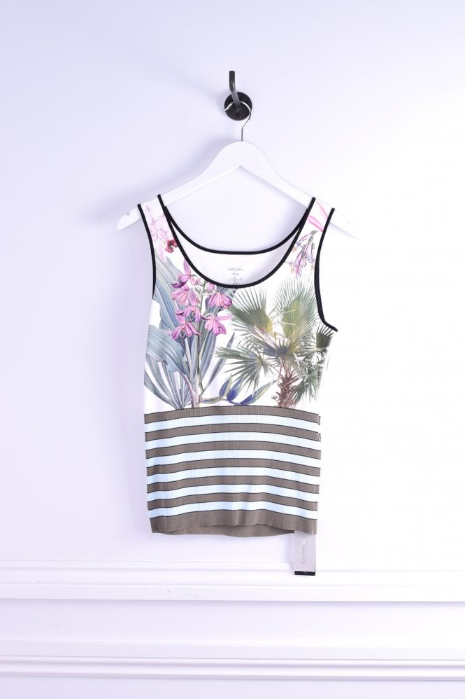Marc Cain Jersey Floral/Stripe Top