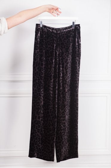 Velvet Animal Print Trousers