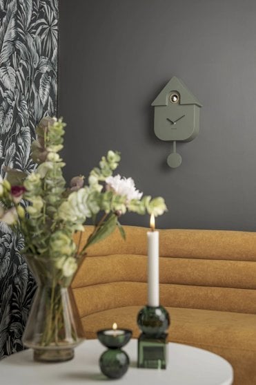 Modern Cuckoo Clock in Jungle Green