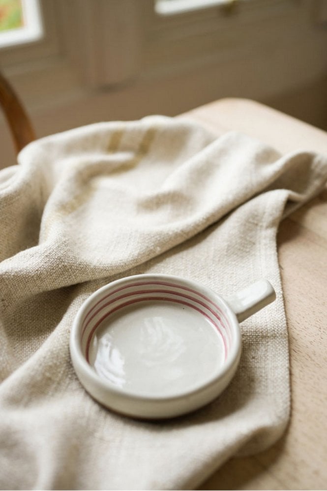 Morgan Wright Handprinted Breton Stripe Olive Bowl in Brick