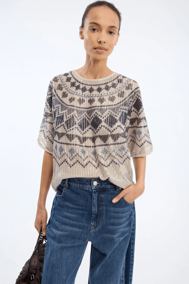 Munthe Vunny Sweater in Camel Print